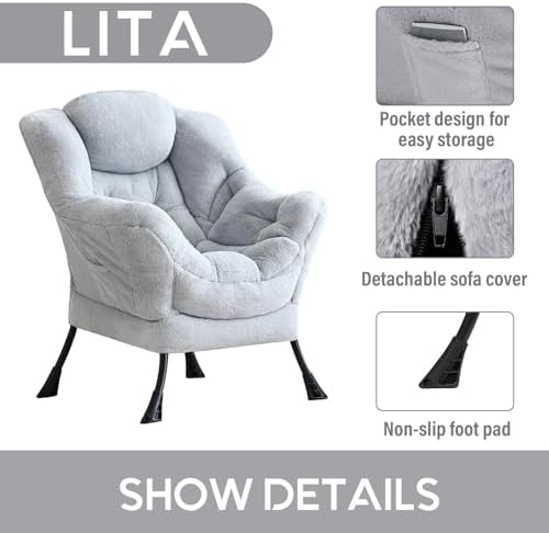 LITA Lazy Chair, Comfy Accent Reading Chair
