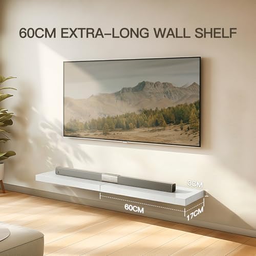 Amada 24 Inch Floating Shelves with Invisible Brackets, Set of 2, White