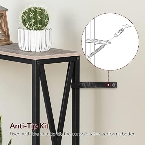 MAHANCRIS 31.5" Sofa Table, Industrial Console Table, 3-Tier Entryway Table