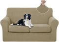 U-NICE HOME 3 Pieces Stretch Loveseat Couch Cover, Sand