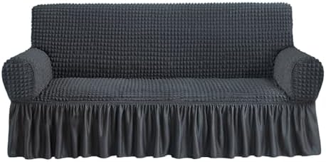 NICEEC Sofa Cover Dark Gray Couch Cover Stretch Sofa Slipcovers with Skirt