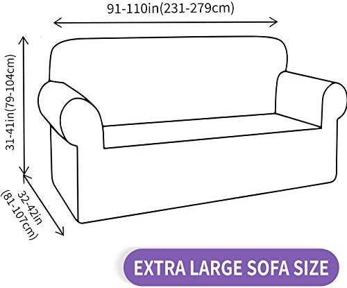 ZNSAYOTX Couch Covers for 3 or 4 Cushion Couch High Stretchy Spandex Pet Friendly Sofa Slipcover 1 Piece Non Slip Couch Covers Extra Large Furniture Protector (Light Beige, XL Sofa)