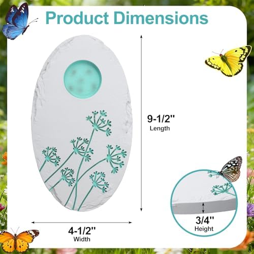 AceOrbit Butterfly Puddler Stone Bath Watering Feeder with Mineral Holder
