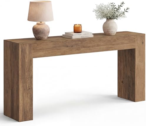 VASAGLE 63 Inches Entryway Table, Thick Tabletop Console Table, Farmhouse