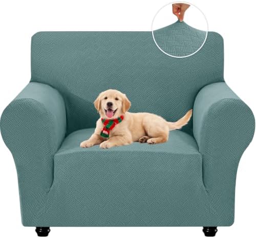 XINEAGE Stretch Armchair Slipcover, Non-Slip Pet Couch Cover,Light Blue