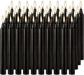 Black Taper Candles, 4 Inch, Unscented, 100% Cotton Wick, 2-Hour Burn Time, for Halloween, Rituals, Meditation, Altar, 40 Pack