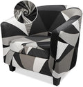 Barrel Chair Slipcovers, 2 Piece Removable Club Sofa Covers Bar Hotel Slipcover with Cushion Cover, High Stretch Armchair Barrel Chair Slipcover Washable Furniture Protector for Living Room