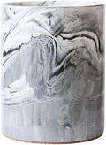 Yundu Porcelain Gray Marble Utensil Crock, Kitchen Utensil Holder for Countertop, 7″ Large Size for Storage,Table-Protection Cork Mat