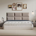 9-Piece Khaki Upholstered Headboard Queen Size with Wall Panels, Tufted Linen Wall Mounted, Adjustable Bed Compatible Headboard for Modern Bedroom