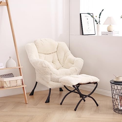 LITA Lazy Chair with Ottoman, Comfy Accent Reading Chair
