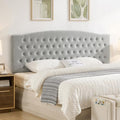 24KF Upholstered Tufted Button Velvet Wall Mounted Headboard,Comfortable Fashional Headboard King/CA King Size, 6058-K-Gray
