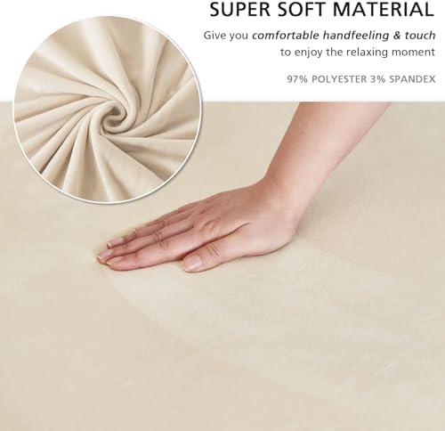 NICEEC Beige Couch Covers for Sofa Cover Universal Slipcovers with Skirt