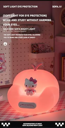 Cute Kitty Night Light, Cartoon dimmable sili Cone Children's Night Light, Long Battery Life, Rechargeable Kitty Light, Toddler Night Light, Gift for Boys and Girls(Light Pink KT)