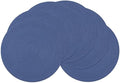 SHACOS Round Placemats Set of 6 Washable 15 inch Round Table Mats Cotton Polyester Woven Braided Place Mats for Dining Table (Sail Blue, 6)