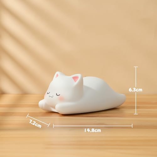 LOVERUIS Cute Night Light for Kids Cat Night-Light Remote Control Baby Girl Squishy NightLight 1/3 Hour Timer Kitty Light Dimmable Nursery Lamp Colorful Nightlight Gift for Kid Kawaii Bedroom (CAT)