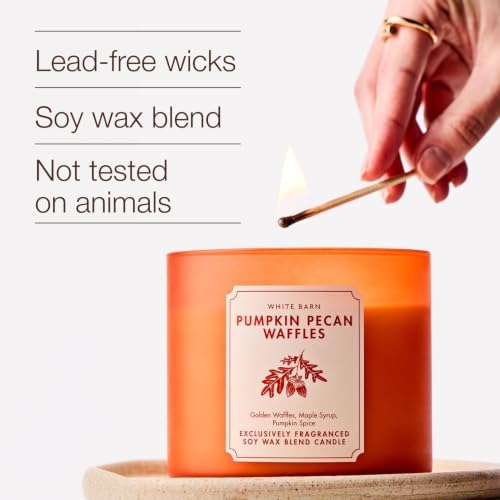Bath & Body Works 3-Wick Candle, Pumpkin Pecan Waffles Scent, 2 Pack