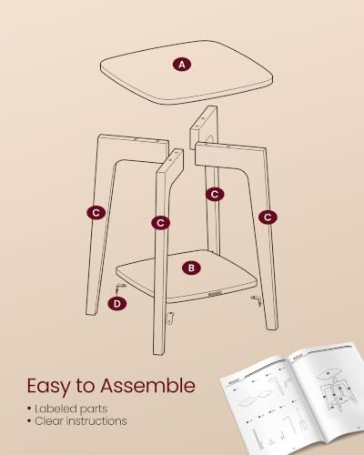 VASAGLE Side Table, 2-Tier Small Square End Table, Nightstand
