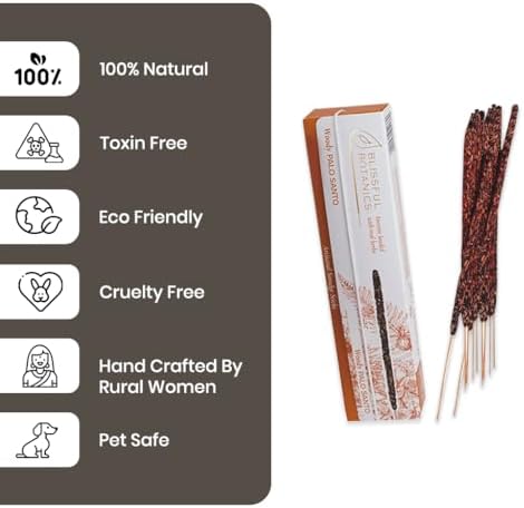 Tulasi Palo Santo Cleansing Incense Sticks (48 Scent Sticks) | with Real Herbs | Long-Lasting 55-Minute Burn | Perfect for Meditation, Yoga & Removing Negative Energy