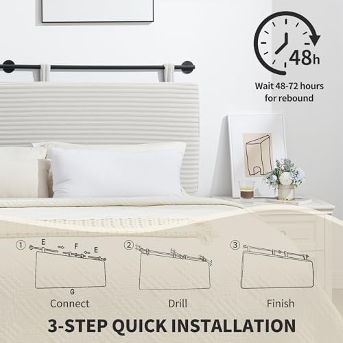 UEV Queen Headboard Only, Wall Mounted Hanging Upholstered Bed Head Board