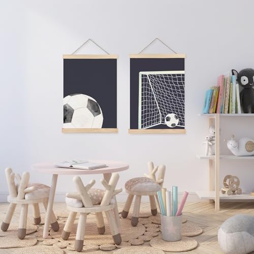 FDHSPAAM Soccer Wall Art Decor, Sports Room Decor for Boys, Boys Soccer Gifts, Sport Wall Art Posters for Nursery Home Boy Bedroom Playroom, 12x16 Inch Set of 2