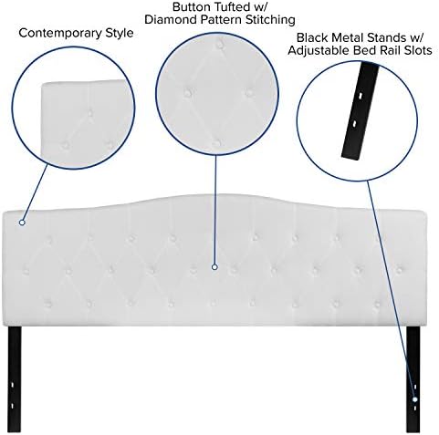 EMMA + OLIVER White King Tufted Headboard