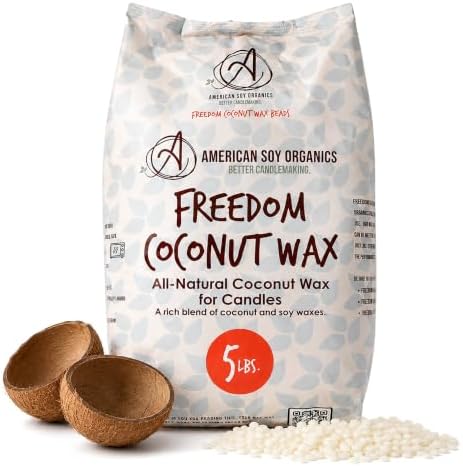 American Soy Organics Freedom Coconut Soy Wax Beads, Candle Wax, 5 lbs