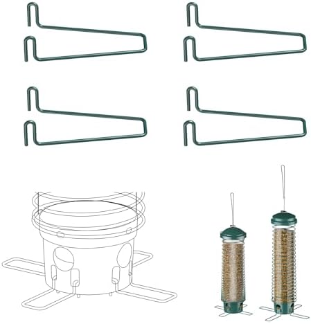 LCSEVEN Metal Feeding Ports Stands for Bird Feeder 4-Pack, Standing Perches for Feeders, Compatible With LCSEVEN Feeders