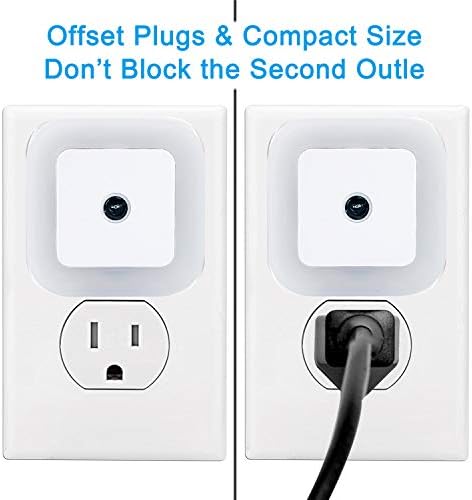 Uigos LED Night Light Lamp with Smart Sensor Dusk to Dawn Sensor, Daylight White, 0.5W Plug-in, 6-Pack