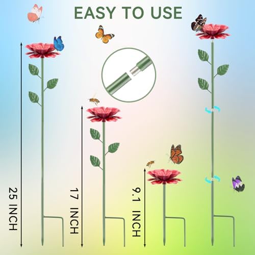6 Pack Bee Watering Station, Bee Feeder Metal Butterfly Water Feeder