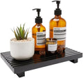 Black Bathroom Counter Tray Organizer Wood Riser Stand Kitchen Soap Holder