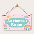 Personalized Name Sign, Rainbow Sign, Sun Flower Teen, Kids, Girl, Baby Room, Custom Room Name Sign