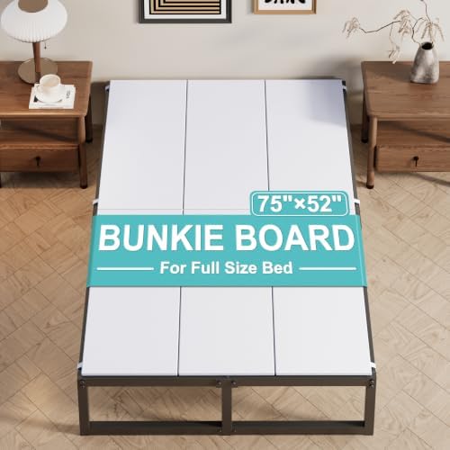 Lutown-Teen Bunkie Board Full High-Density Polymer Bed Support, White