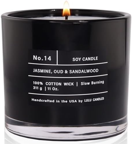 Lulu Candles Jasmine, Oud & Sandalwood Soy Blend Jar Candle, 11 Oz.