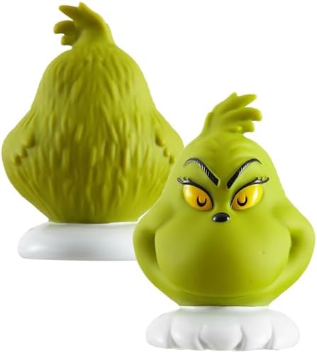Grinch Dr.Seuss Squishy Night Light 6" Soft LED Mood Lamp for Christmas Decor, Kids Bedrooms, Collectors & Gift Giving
