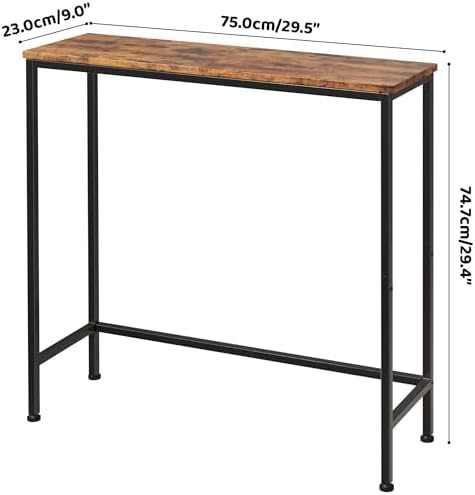 Narrow Console Table, 29.5" Small Entryway Table, Thin EntranceTable, Sofa Table, Behind Couch Table, DisplayTable, for Hallway, Bedroom, Living Room, Foyer, Corridor, Office, Rustic Brown