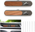 2 Packs Car Air Freshener Diffuser, Essential Oil Diffusers Vent Clip, Perfume Diffuser with 6 Refill Unscent Fiber Sticks, Premium Car Accessories, Metal & Wood design, Custom Scent, Gift For Men