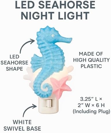 Novelty Lights Seahorse & Starfish LED Night Light with Swivel Plug