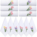HunnmingRe 12 Pcs Spring Floral Cloth Napkins 100% Cotton, 17x17inch