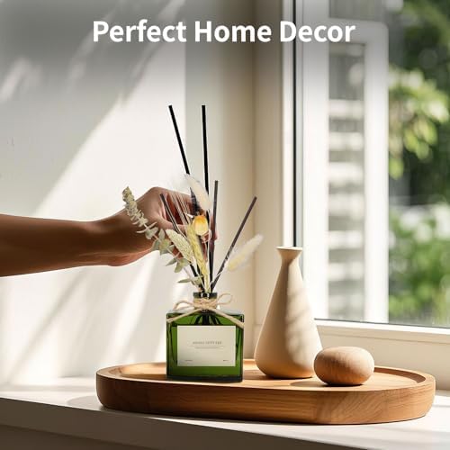 Reed Diffuser, 6.09 oz Jasmine Lily Scent Diffuser with Sticks & Dried Flowers, 120 Days Long Lasting reed diffusers for home, Elegant fragrance for Bathroom Bedroom Office Decor, Air fresh