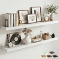 55 Inch Floating Shelves for Wall, 8"D Wood Storage Shelves, White Finish