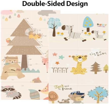 XVISHX Baby Play Mat, 71 x 59 Inch Play Mat Perfect for Use Baby Playpen, Foldable Baby Foam Playmat for Floor, Portable Waterproof Activity PlayMats for Babies, Infants and Toddlers
