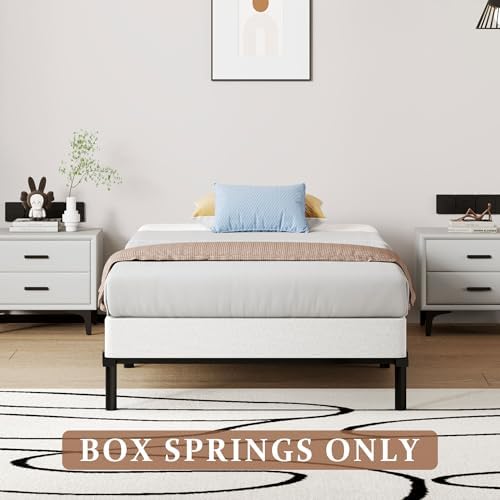 7 Inch Twin Box Spring - Metal Frame Mattress Foundation Memory Foam Basics Bed Base Heavy Duty Box Springs No Noise, 3000lbs Max Weight Capacity