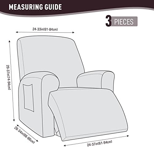 KinCam Recliner Chair Covers, Stretch Reclining Cover, Dark Coffee