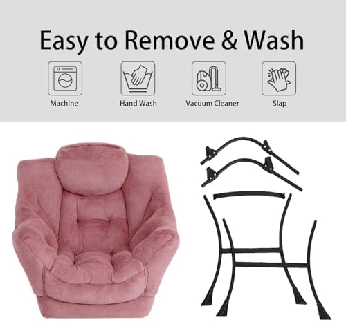 LITA Lazy Chair with Ottoman, Comfy Accent Reading Chair