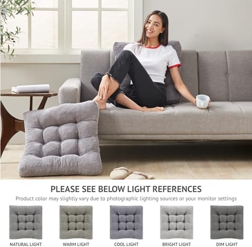 Floor Pillows Set of 6, Large Meditation Cushion for Adults, 22 Inch Square