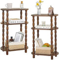 MaxSmeo Narrow Side Table Set of 2, 3-Tier Narrow End Table for Living Room
