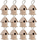 Make Market 4.3" Traditional Birdhouse - Unfinished Hanging Birdhouse Made of 100% Wood, Outdoor Nesting Boxes - Bulk 12 Pack