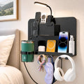 Floating Bedside Wall Shelf, Metal Wall Organizer with Detachable Cup Holde