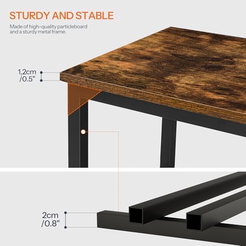 HOOBRO End Table with Charging Station, Narrow Side Table with 2 Drawer & USB Ports & Power Outlets, Nightstand for Small Spaces, for Living Room, Bedroom, Rustic Brown and Black BF541BZ01