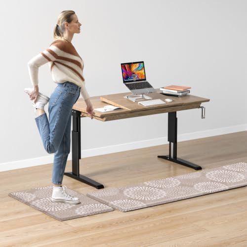 LuxStep Kitchen Mats for Floor,0.40 inch Cushioned Rug Anti-Fatigue Mats for Kitchen Decor Accessories,Waterproof Non-Slip Mats and Rugs Set for Office,Laundry 17.3"×29"+17.3"×47",Khaki